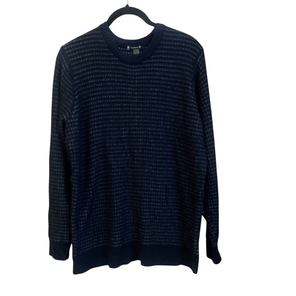 Smartwool Men's Ripple Ridge Tick Stitch Crew‎ Neck Sweater Navy Size Small